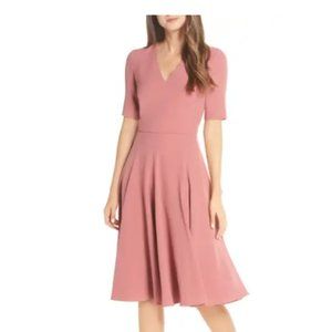 Gal Meets Glam - Edith City Crepe Fit & Flare Midi Dress
